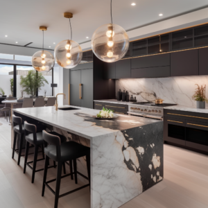 Modern Luxury Kitchen with Marble Elegance