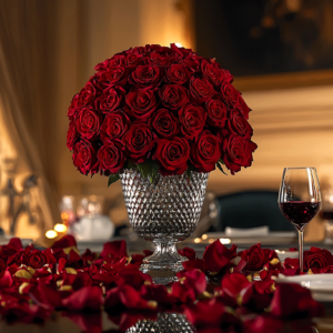 Romantic Red Rose Dining Setup