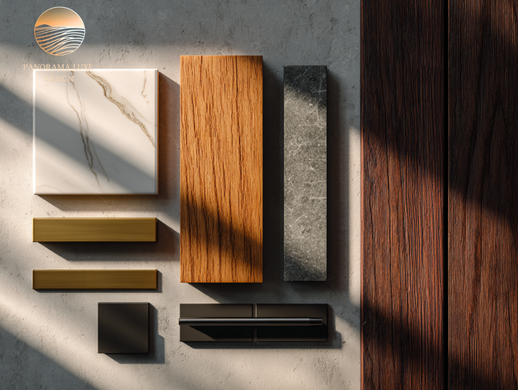 Split living room showing cool gray walls and gray sofa on the left versus warm beige walls and a cream sofa on the right.