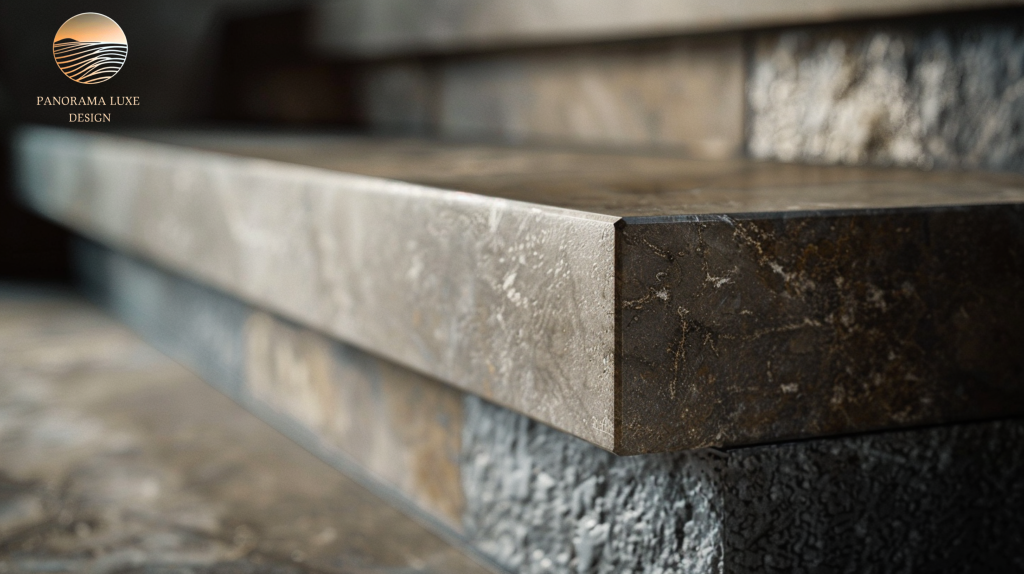 Close-up of natural stone slab detail used in luxury interior finishes