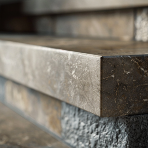 Close-up of natural stone slab detail used in luxury interior finishes