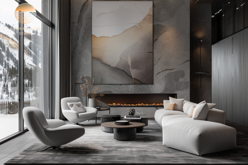 Modern luxury villa at dusk with floor-to-ceiling glass, warm lighting, and reflecting pool