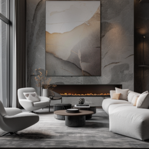 Modern luxury villa at dusk with floor-to-ceiling glass, warm lighting, and reflecting pool